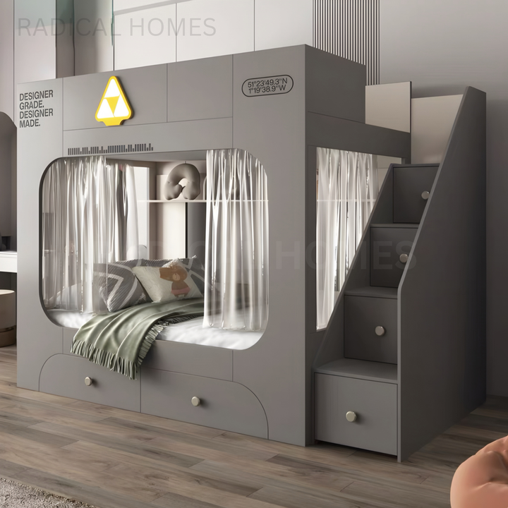 KELVORA Modern Double Decker Bedframe - Radical Homes Singapore