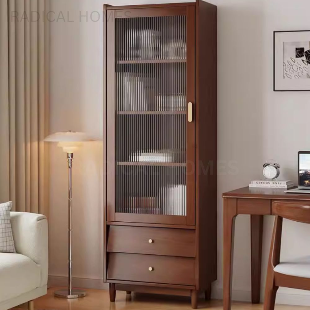 MIKO Modern Solid Wood Tall Cabinet - Radical Homes Singapore