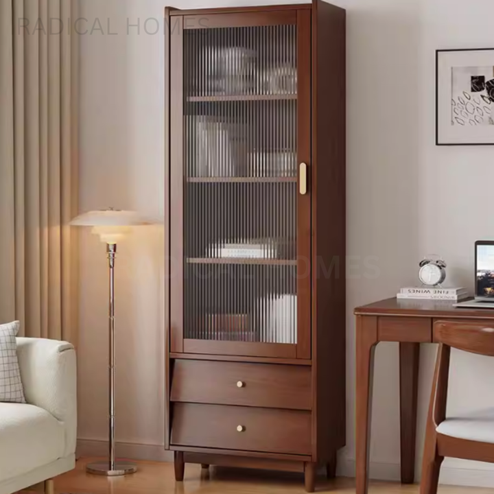 MIKO Modern Solid Wood Tall Cabinet - Radical Homes Singapore