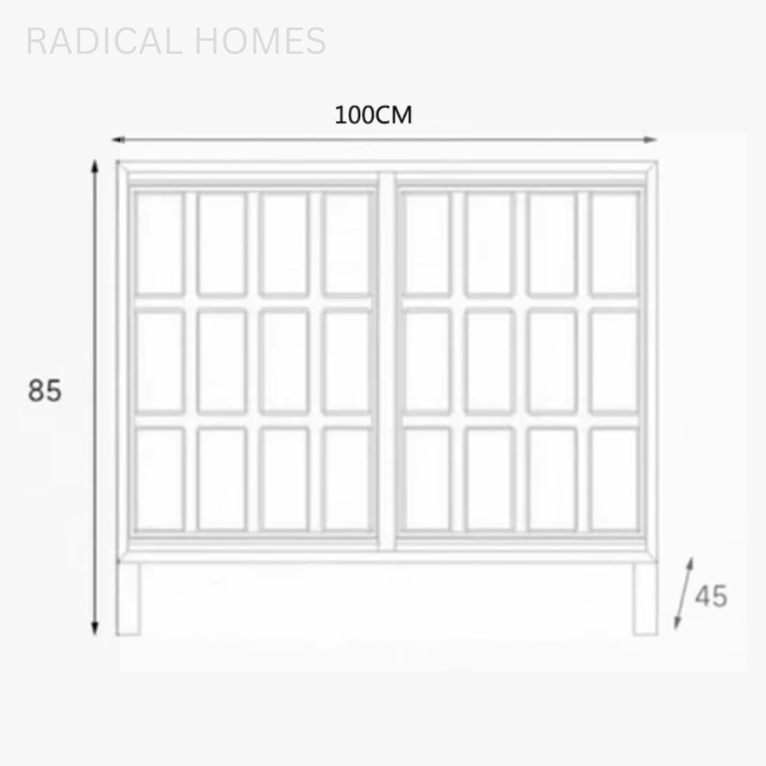ALUFE Modern Crystal Glass Sideboard