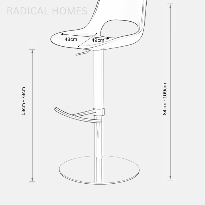 BANCO Modern Adjustable Leather Bar Stool - Radical Homes Singapore