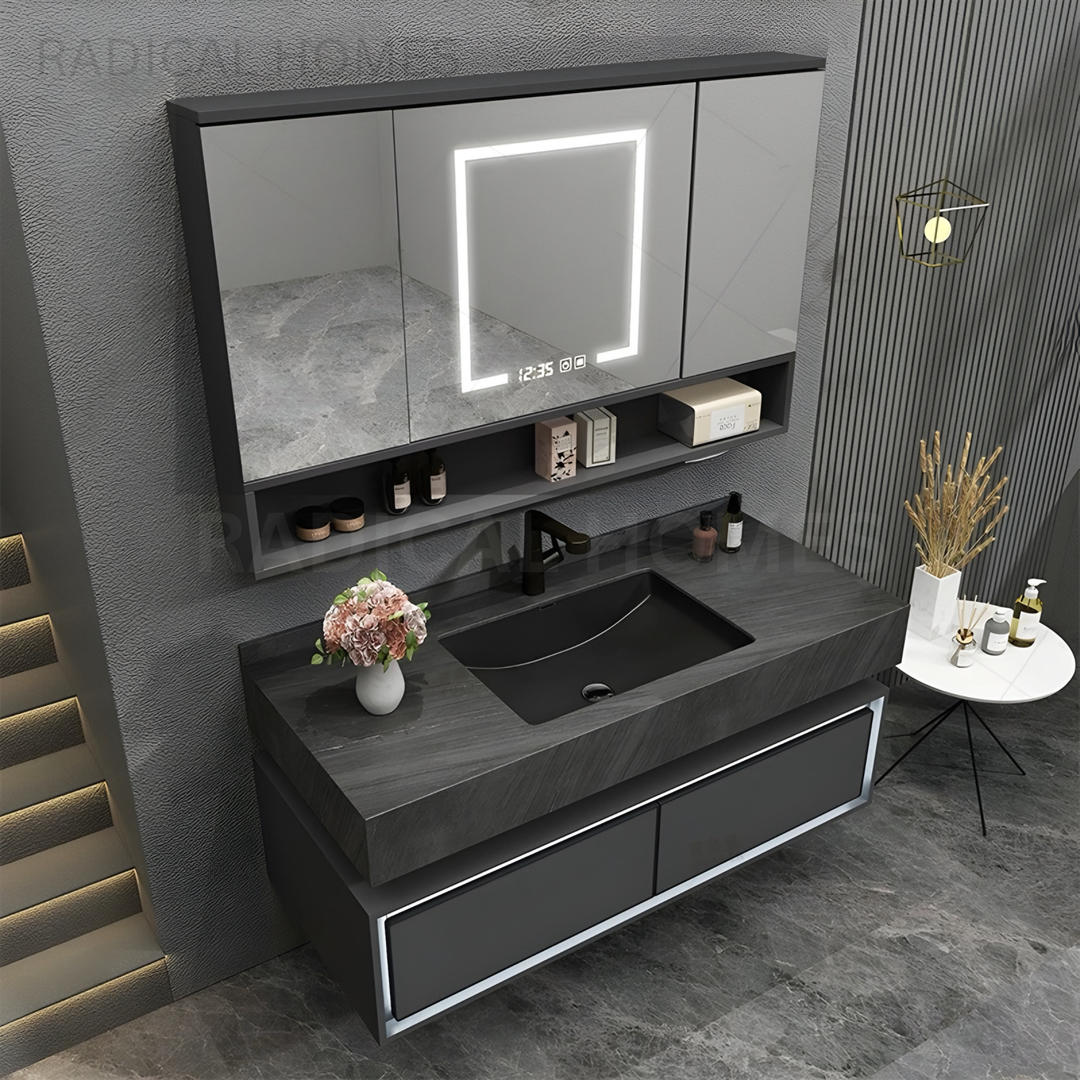 VORA Modern Smart Mirror Storage Vanity Set - Radical Homes Singapore