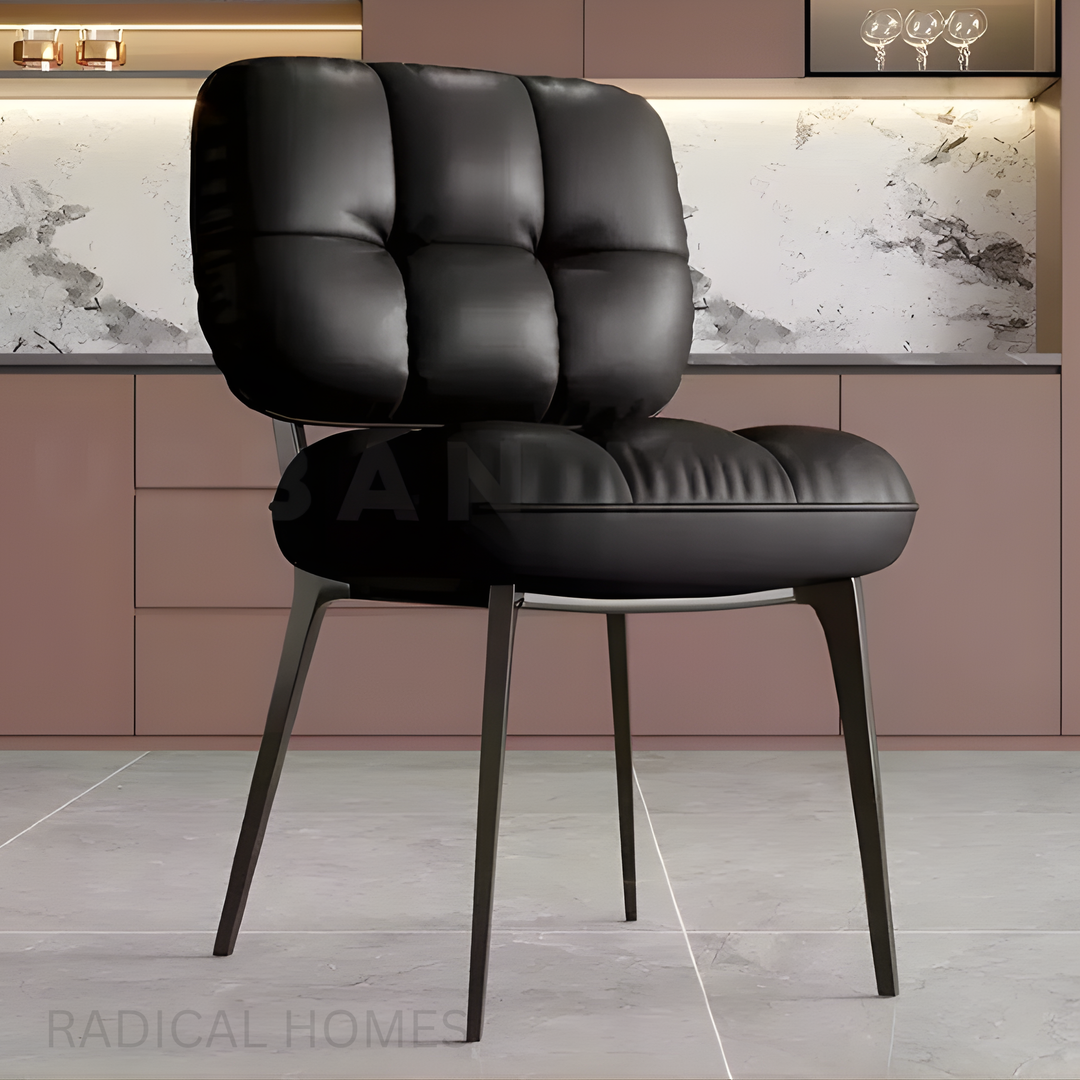 VELORA Modern Leather Dining Chair - Radical Homes Singapore