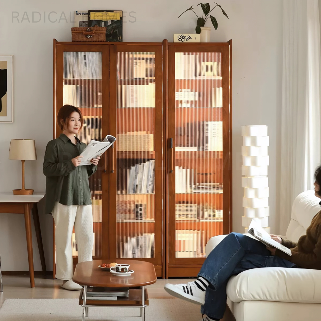 KANYA Modern Solid Wood Display Cabinet - Radical Homes Singapore