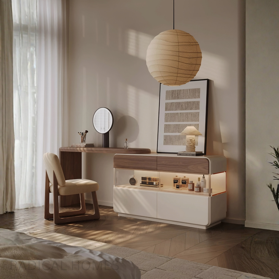 ARIELEN Modern Walnut Vanity Table - Radical Homes Singapore