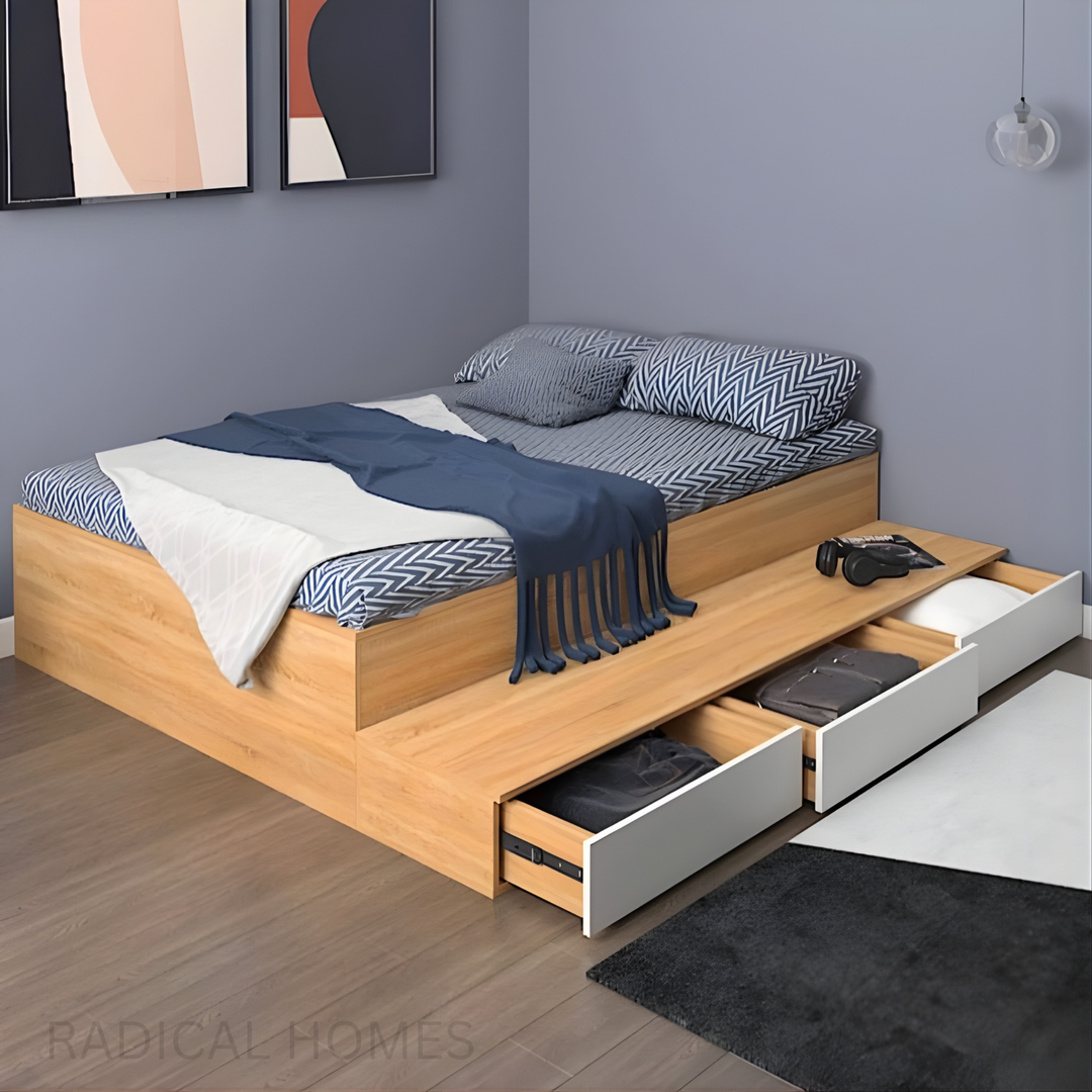 BEANIE Minimalist Platform Storage Bed - Radical Homes Singapore