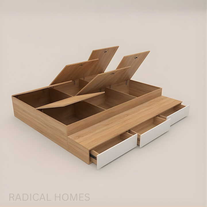 BEANIE Minimalist Platform Storage Bed - Radical Homes Singapore