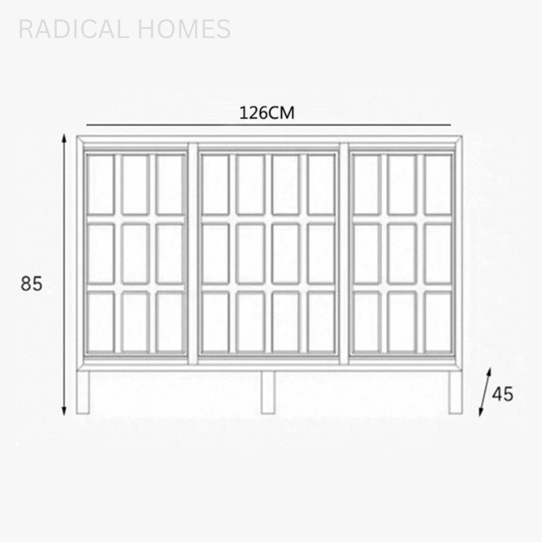 ALUFE Modern Crystal Glass Sideboard