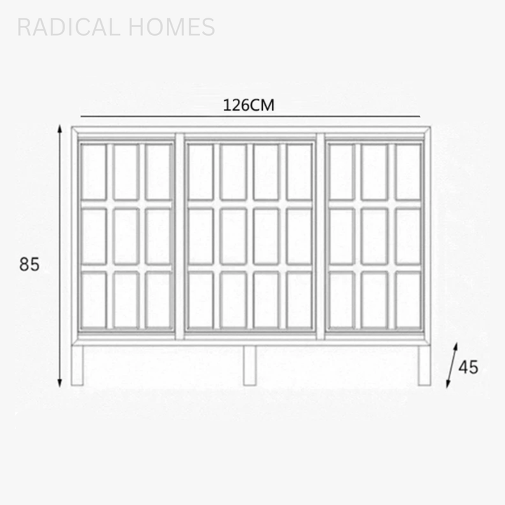 ALUFE Modern Crystal Glass Sideboard