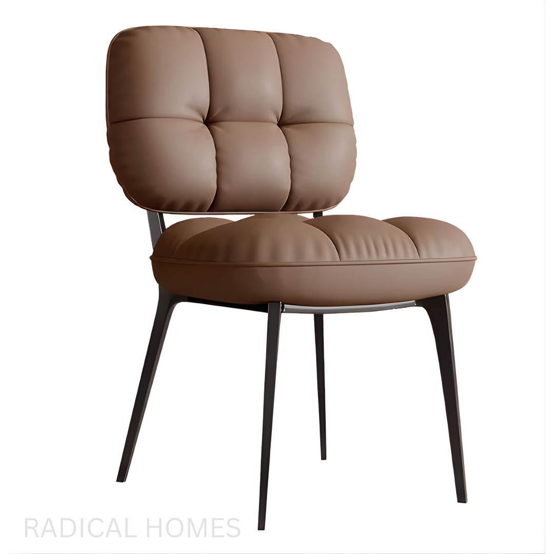 VELORA Modern Leather Dining Chair - Radical Homes Singapore