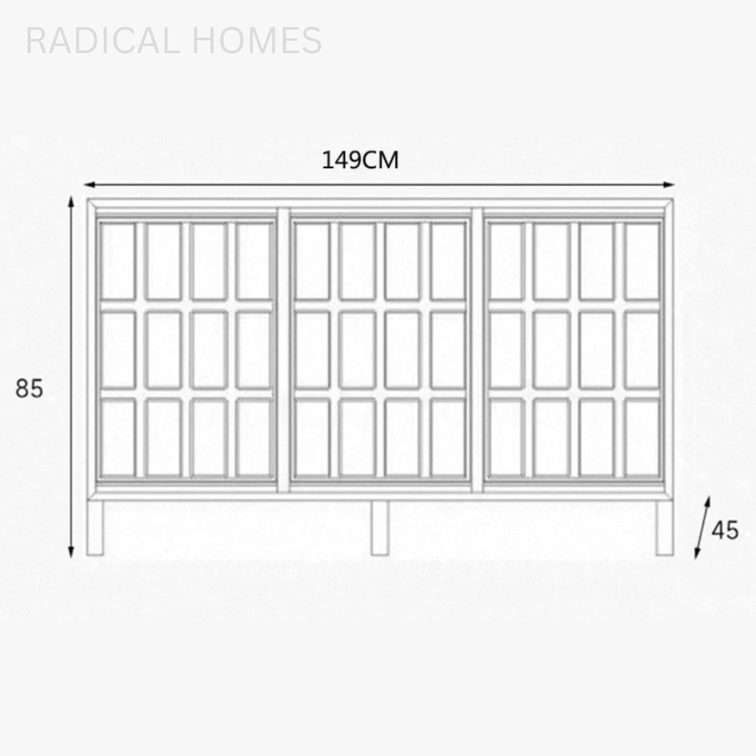 ALUFE Modern Crystal Glass Sideboard