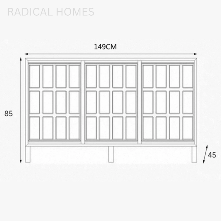 ALUFE Modern Crystal Glass Sideboard