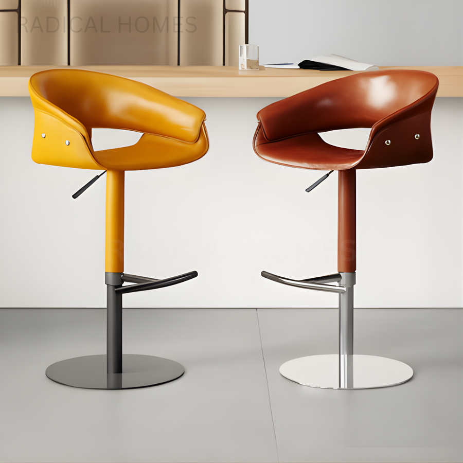 PUDRA Modern Adjustable Leather Bar Stool - Radical Homes Singapore