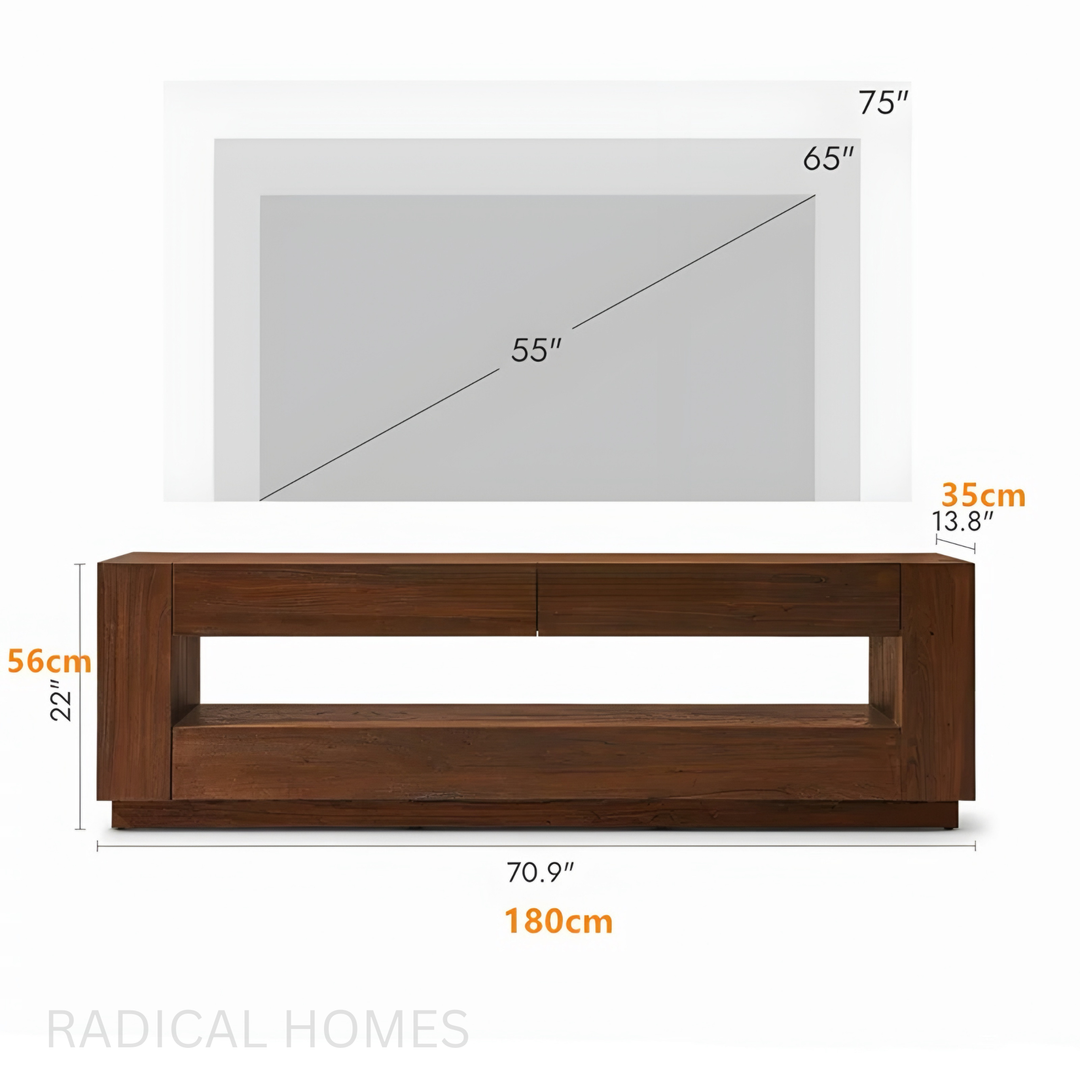 BRAMWELL Rustic Solid Wood TV Console - Radical Homes Singapore