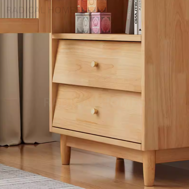 MIKO Modern Solid Wood Tall Cabinet - Radical Homes Singapore