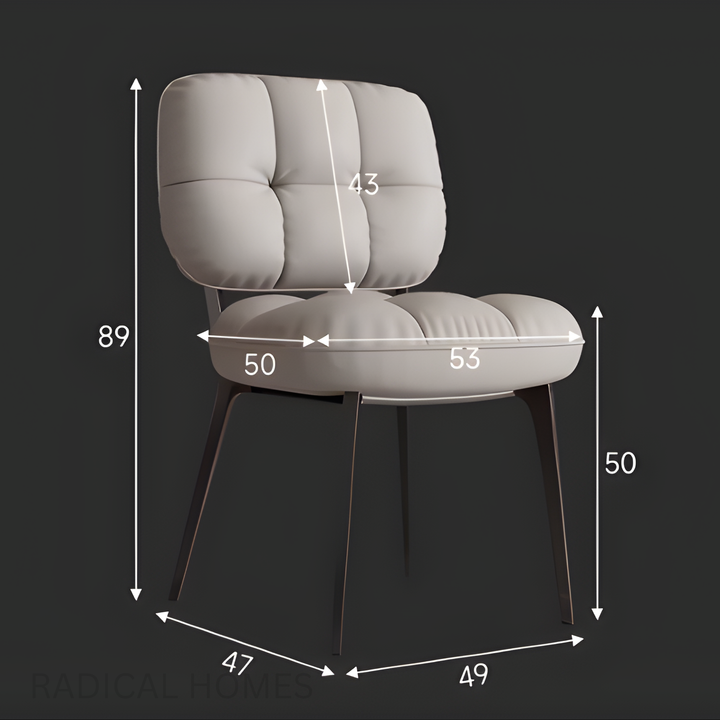 VELORA Modern Leather Dining Chair - Radical Homes Singapore
