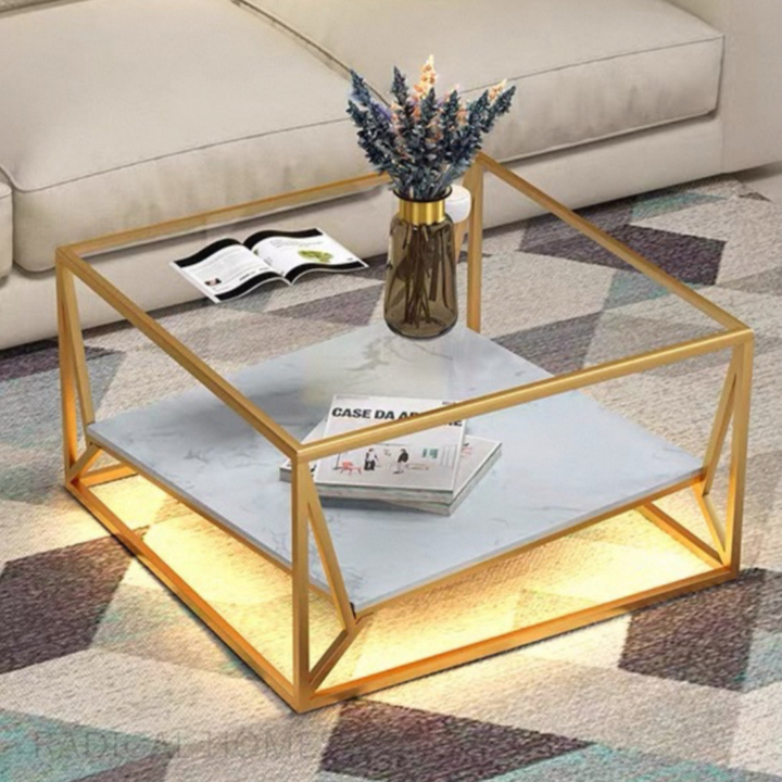 TRENS Modern LED Glass Coffee Table - Radical Homes Singapore