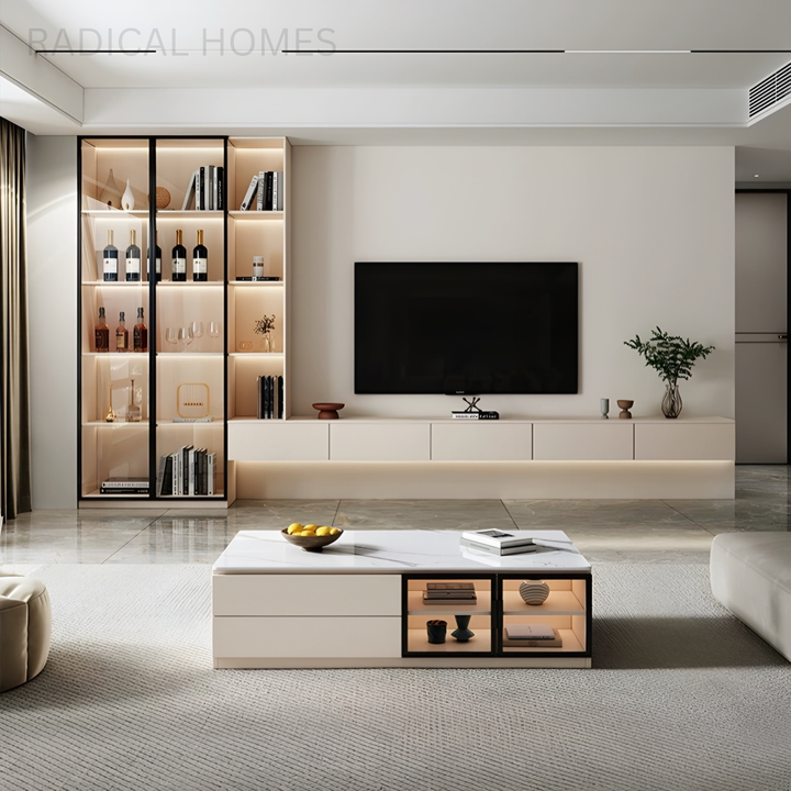 LORVEX Modern Floating TV Console Cabinet