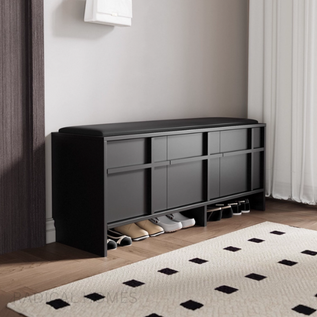 MARENO Solid Wood Shoe Storage Bench