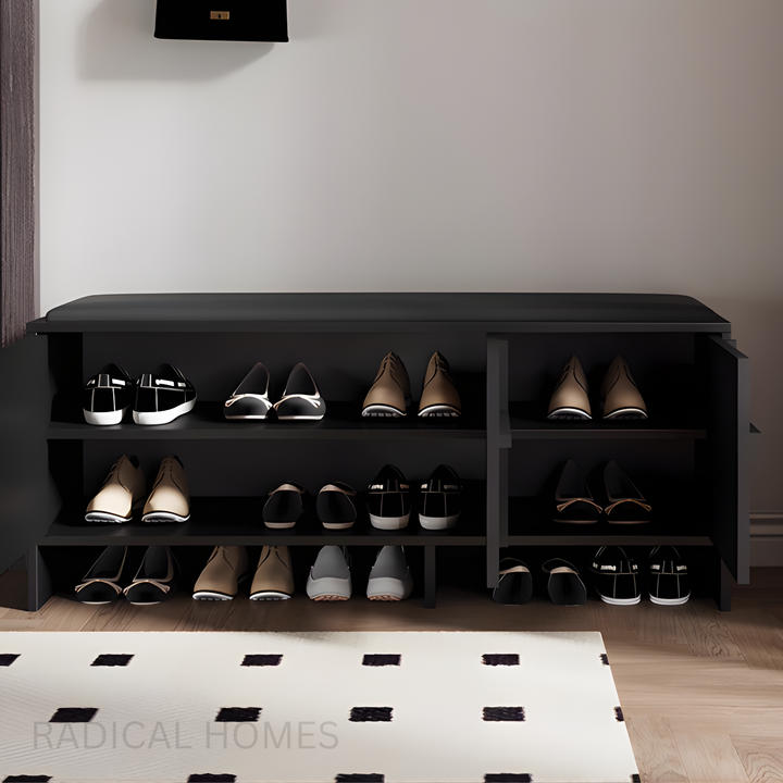 MARENO Solid Wood Shoe Storage Bench