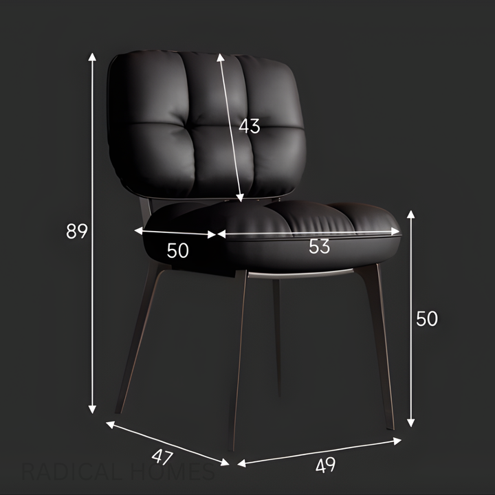 VELORA Modern Leather Dining Chair - Radical Homes Singapore