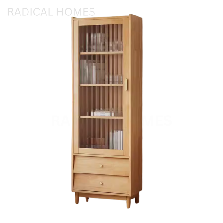 MIKO Modern Solid Wood Tall Cabinet - Radical Homes Singapore
