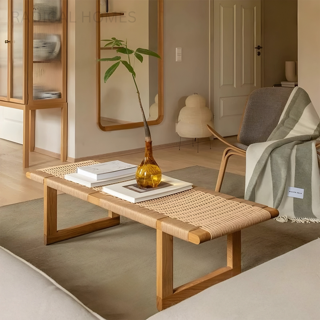 KAVARO Rustic Rattan Bench - Radical Homes Singapore
