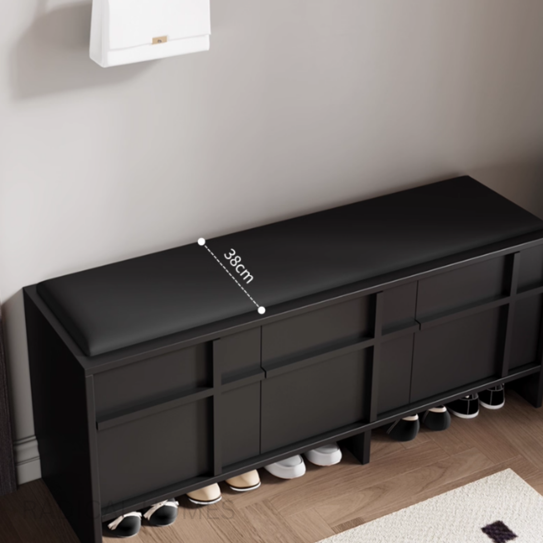 MARENO Solid Wood Shoe Storage Bench
