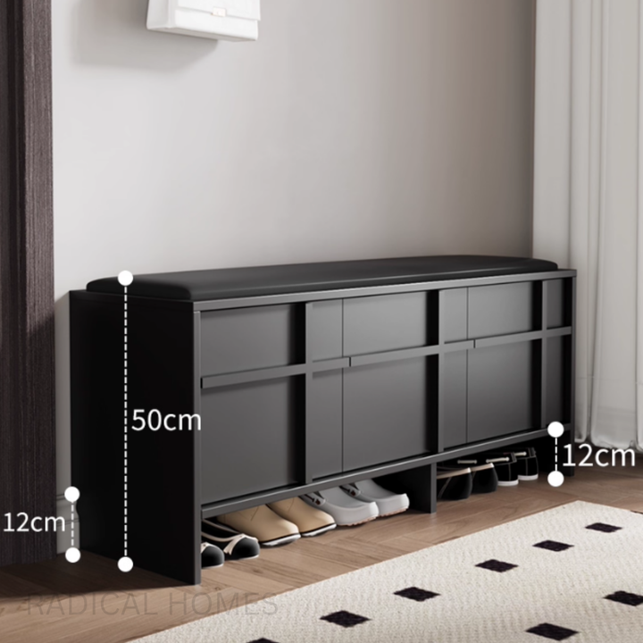 MARENO Solid Wood Shoe Storage Bench