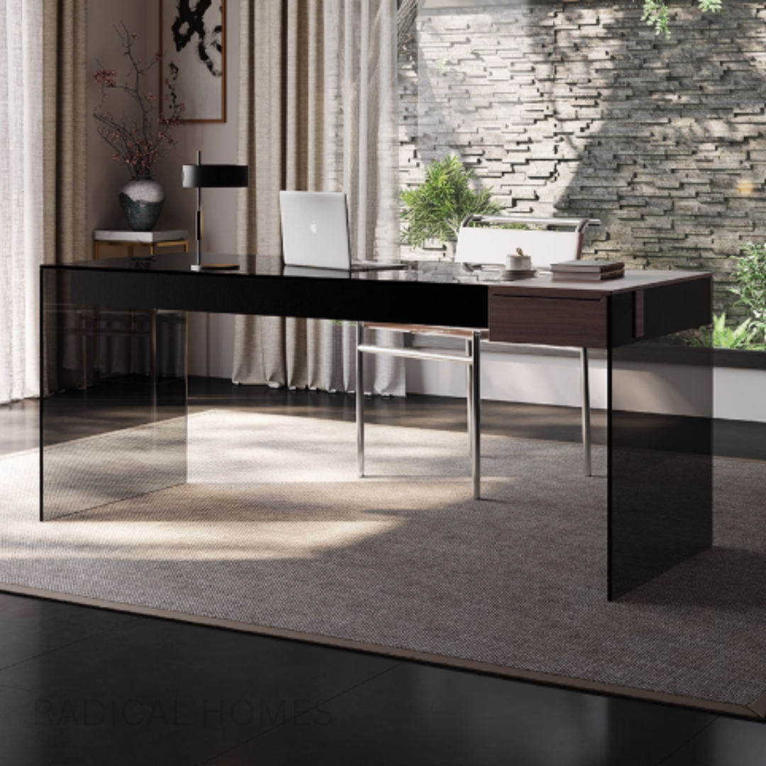 NOIR Modern Tempered Glass Study / Office Table