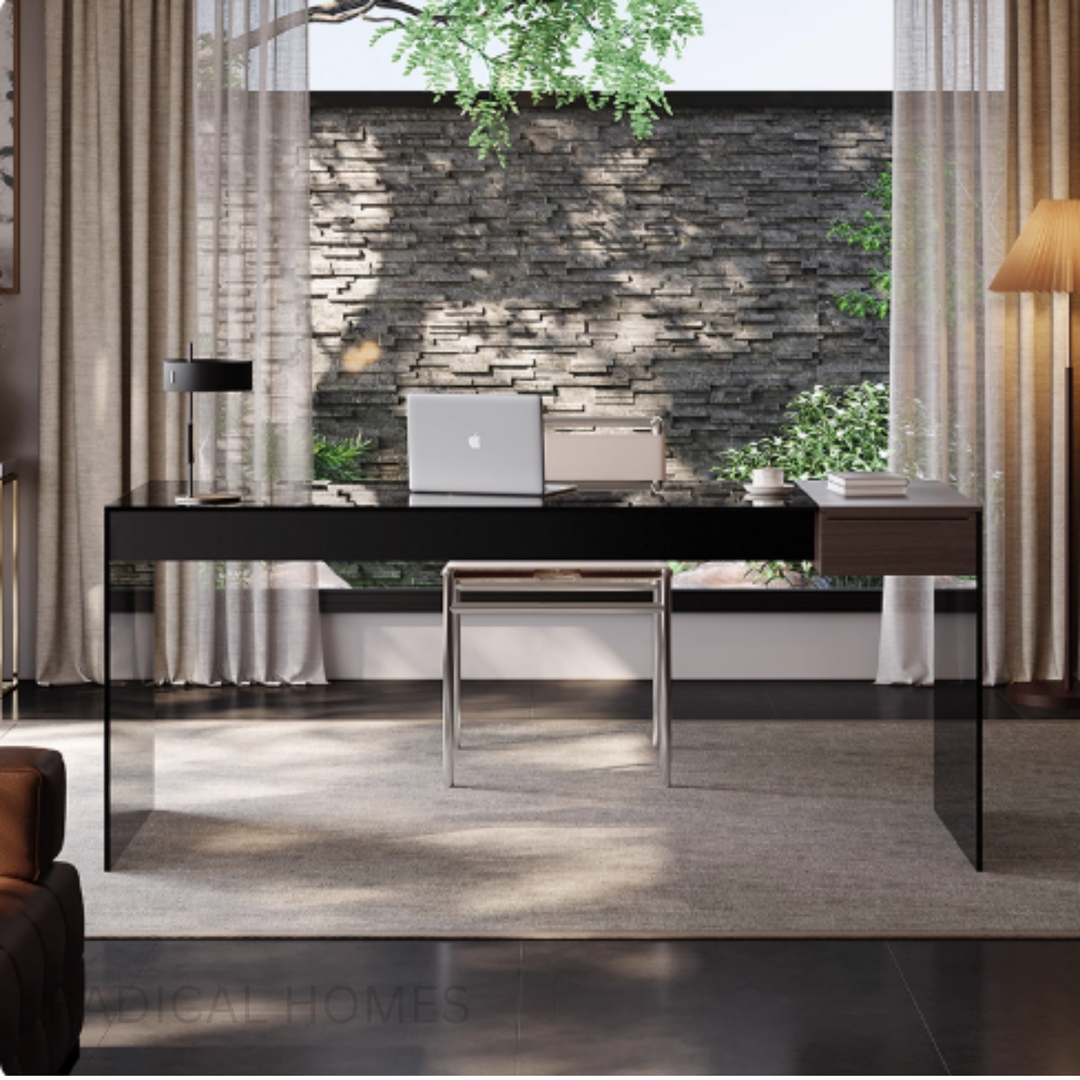 NOIR Modern Tempered Glass Study / Office Table