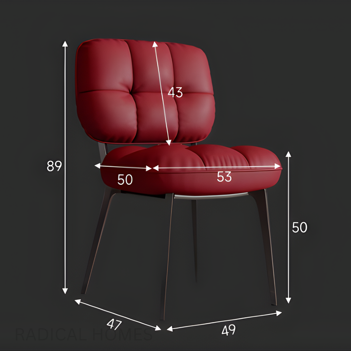 VELORA Modern Leather Dining Chair - Radical Homes Singapore