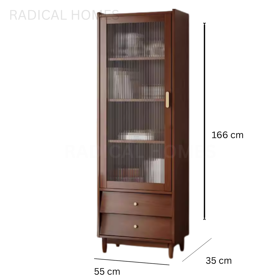 MIKO Modern Solid Wood Tall Cabinet - Radical Homes Singapore
