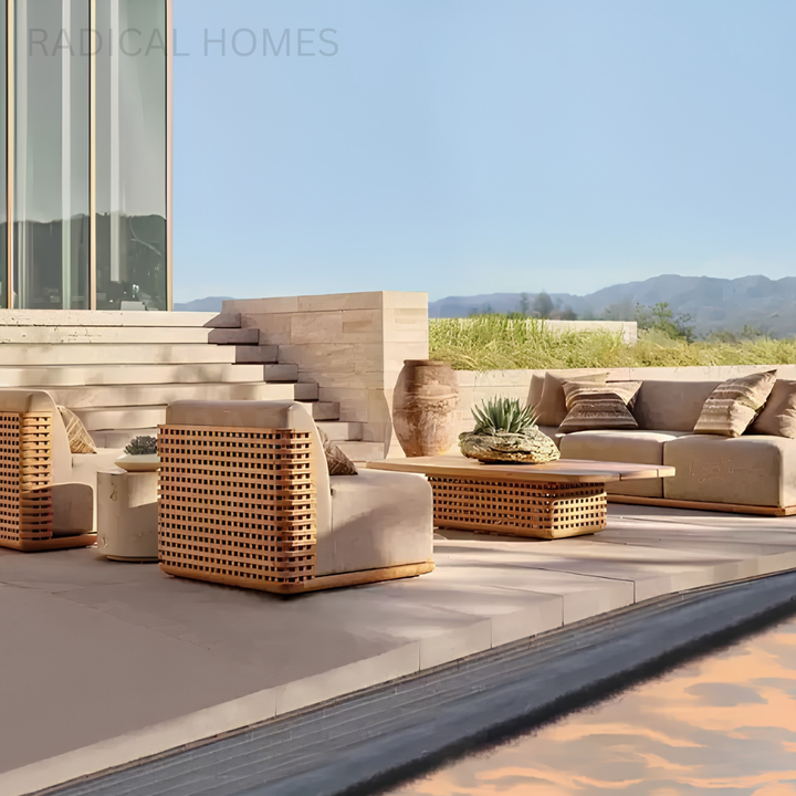 PIEZO Modern Teak Outdoor Sofa