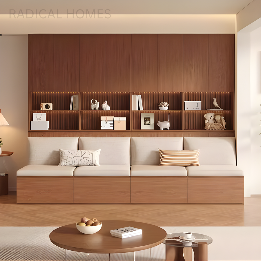 Dory Modern Solid Wood Display Cabinet Ottoman - Radical Homes Singapore