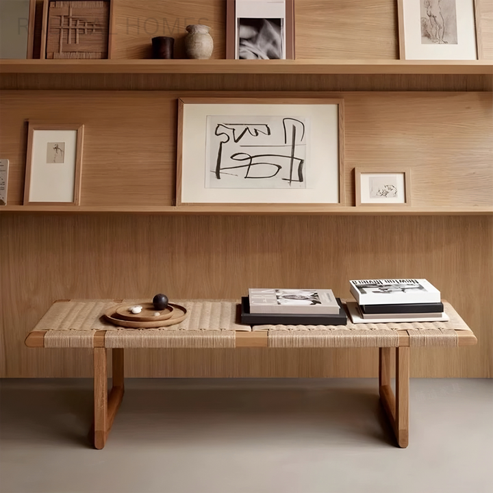 KAVARO Rustic Rattan Bench - Radical Homes Singapore