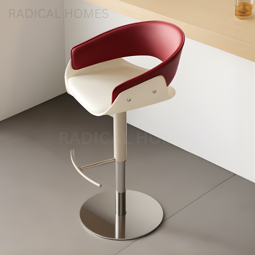 PUDRA Modern Adjustable Leather Bar Stool - Radical Homes Singapore