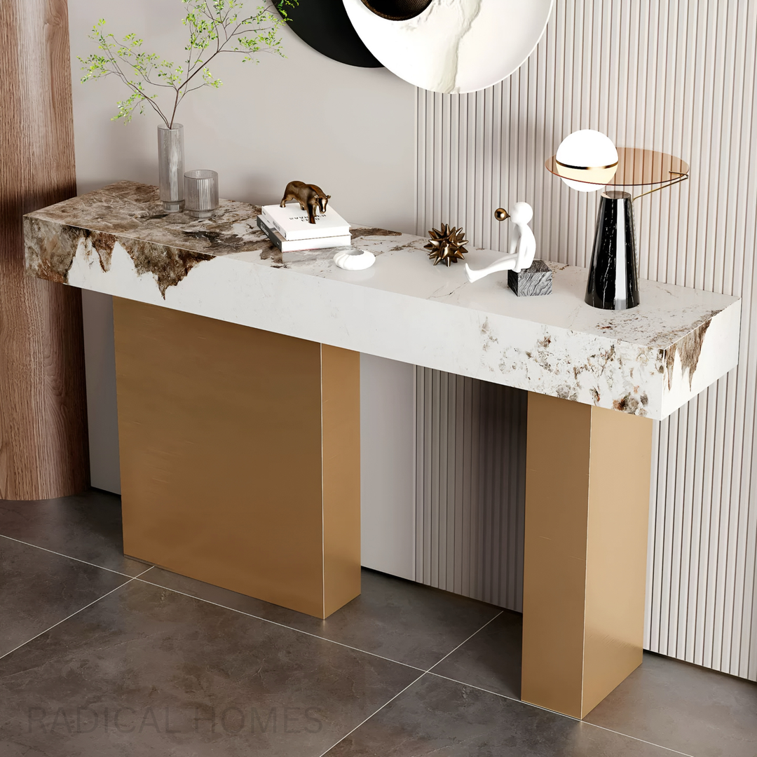 RAVENNA Modern Marble Sintered Stone Entryway Console Table