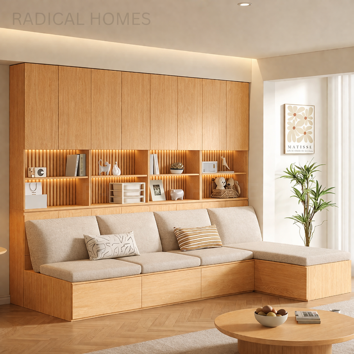 Dory Modern Solid Wood Display Cabinet Ottoman - Radical Homes Singapore