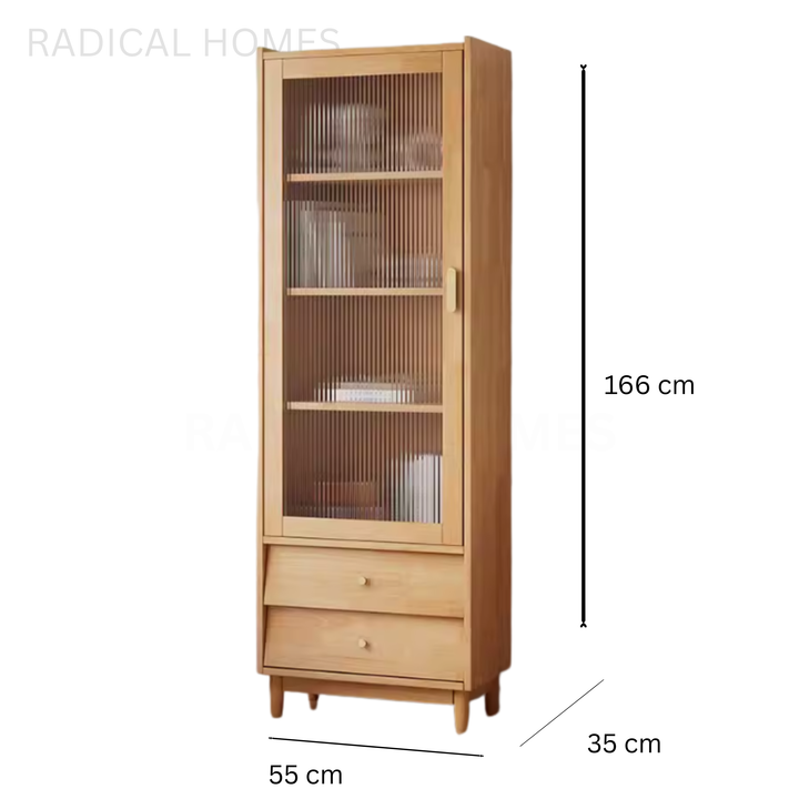 MIKO Modern Solid Wood Tall Cabinet - Radical Homes Singapore