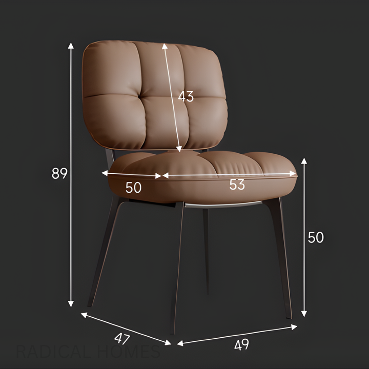 VELORA Modern Leather Dining Chair - Radical Homes Singapore
