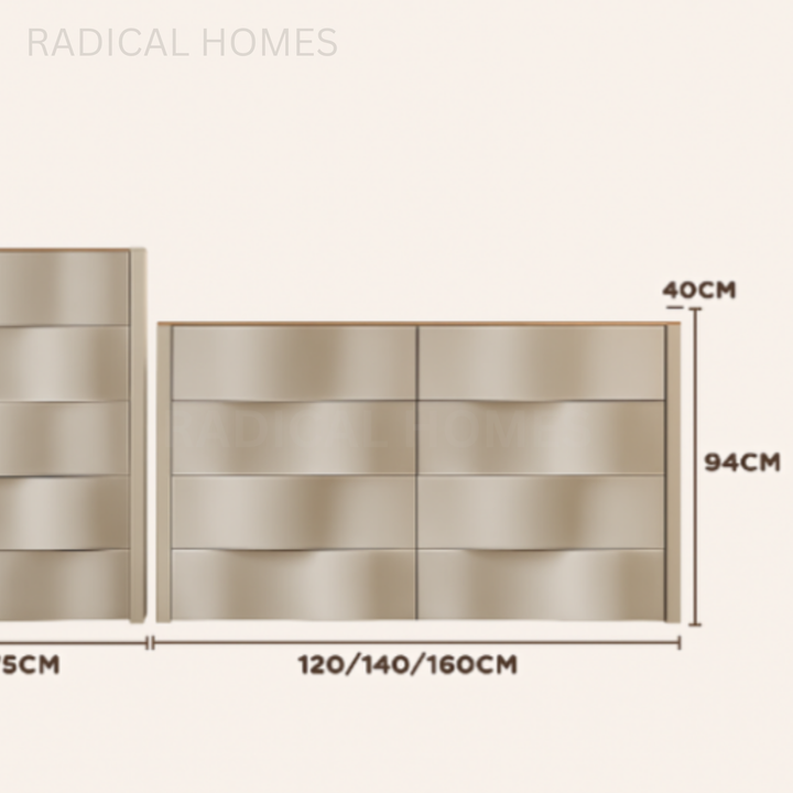 DAGER Modern Solid Wood Chest of Drawers - Radical Homes Singapore