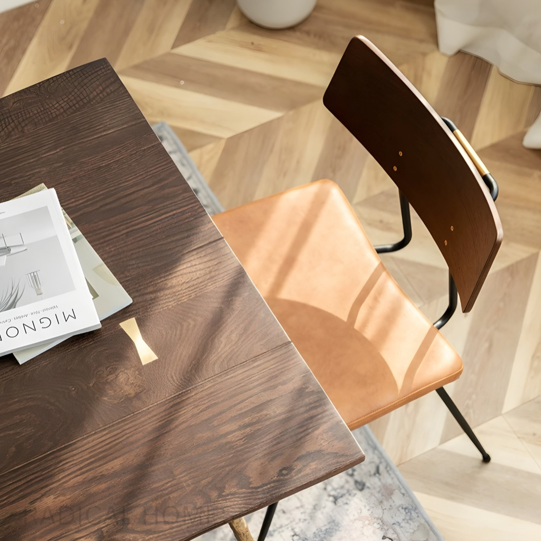 WALNOS Mid Century Solid Wood Dining Table - Radical Homes Singapore