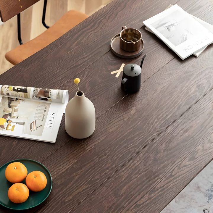 WALNOS Mid Century Solid Wood Dining Table - Radical Homes Singapore