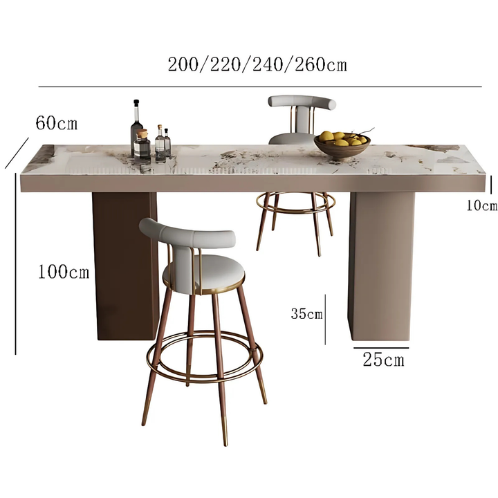VARENA Modern Sintered Stone Bar Table
