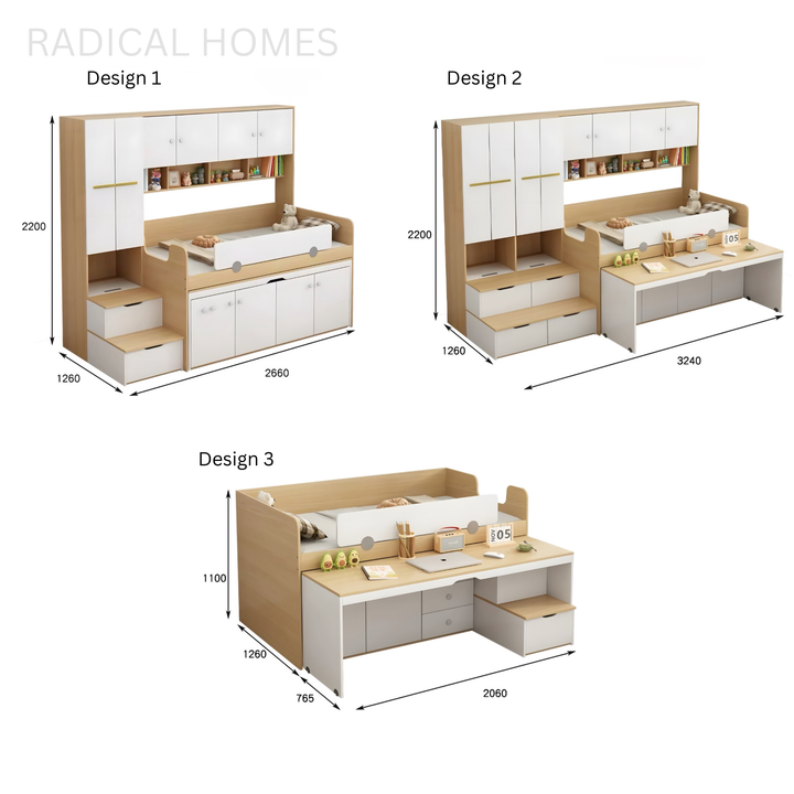 ARVION Modern Multipurpose Storage Bedframe - Radical Homes Singapore