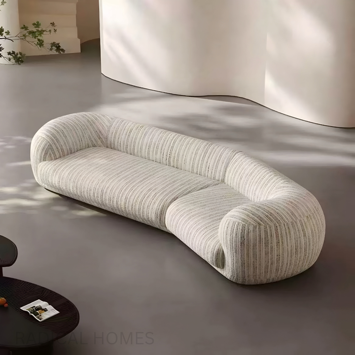 CALSY Modern Curved Fabric Sofa - Radical Homes Singapore