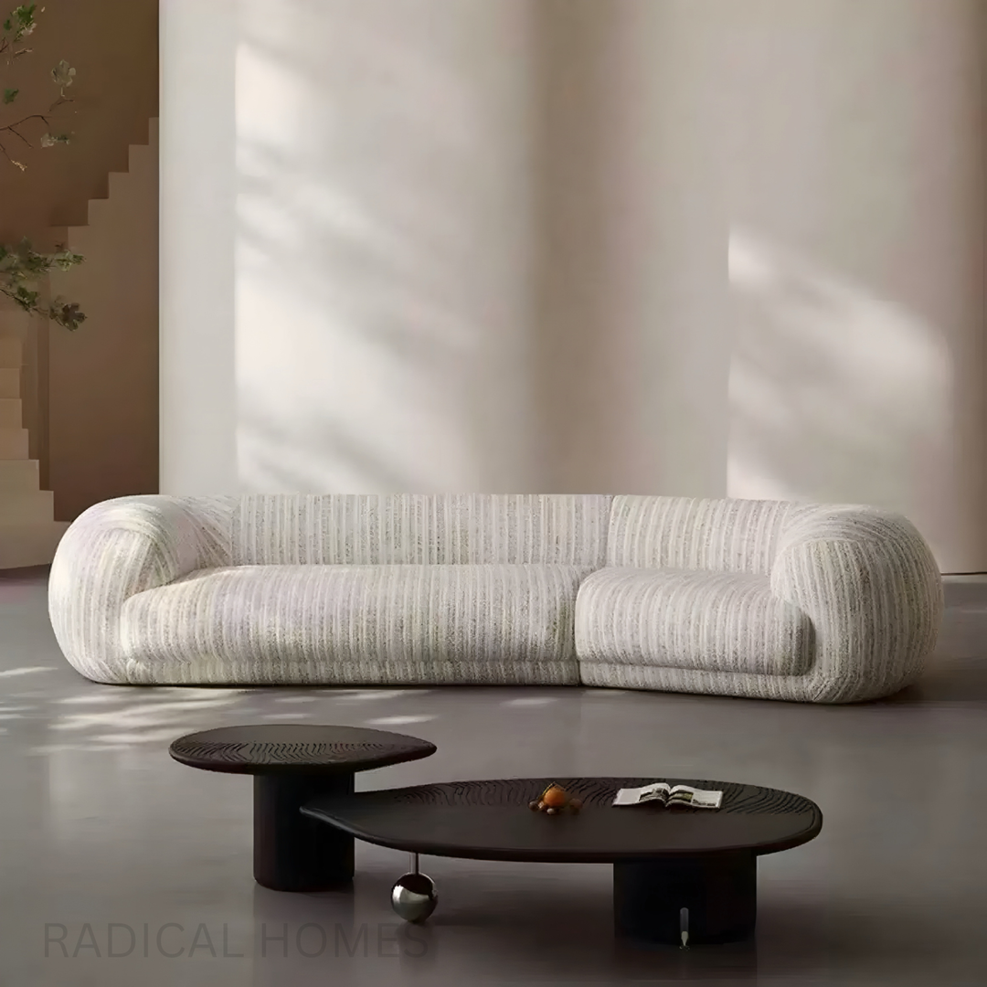 CALSY Modern Curved Fabric Sofa - Radical Homes Singapore