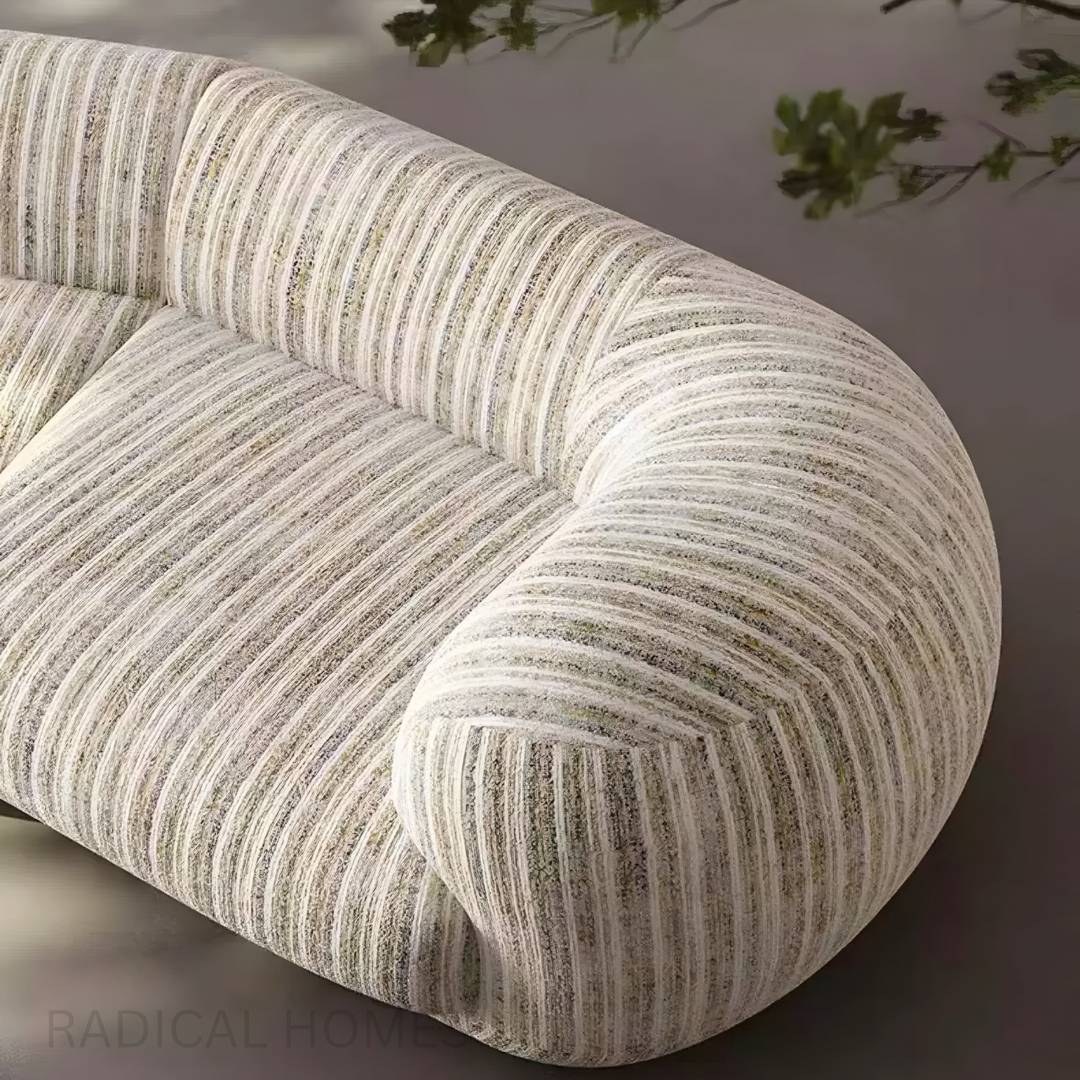 CALSY Modern Curved Fabric Sofa - Radical Homes Singapore