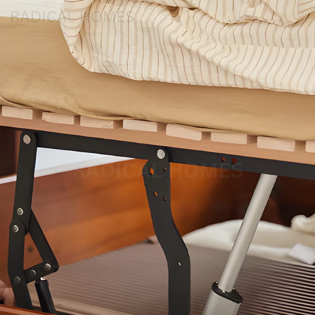 ORPI Modern Electric Solid Wood Storage Bedframe - Radical Homes Singapore